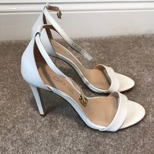 aldo white leather high heel sandals